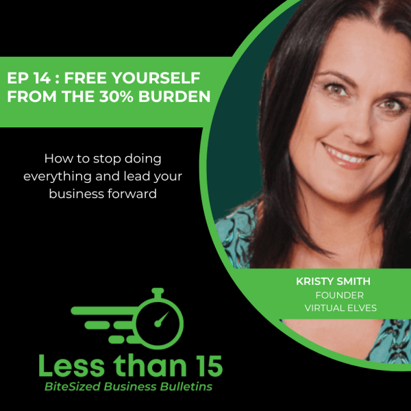 Free yourself from the 30% burden | Kristy Smith - Virtual Elves | Less Than 15 Podcast | DFK ANZ